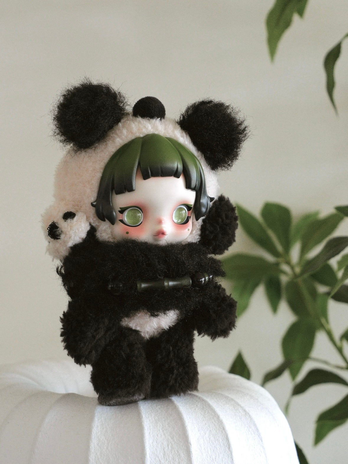 SKULLPANDA Lazy Panda Plush Doll Pendant Hanging Card
