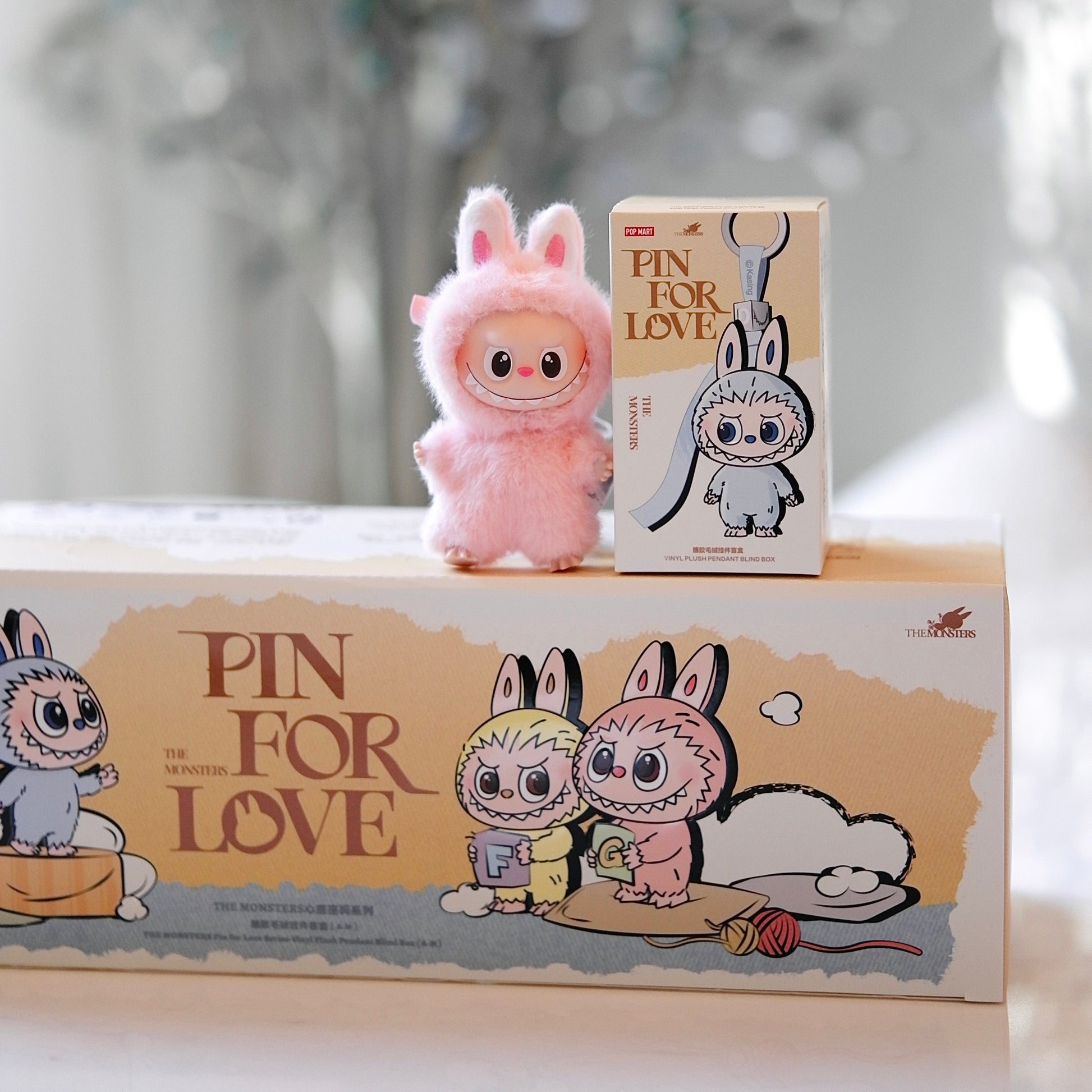 Labubu THE MONSTERS Pin for Love Series-Vinyl Plush Pendant Single Blind Box (A-M) Keychain