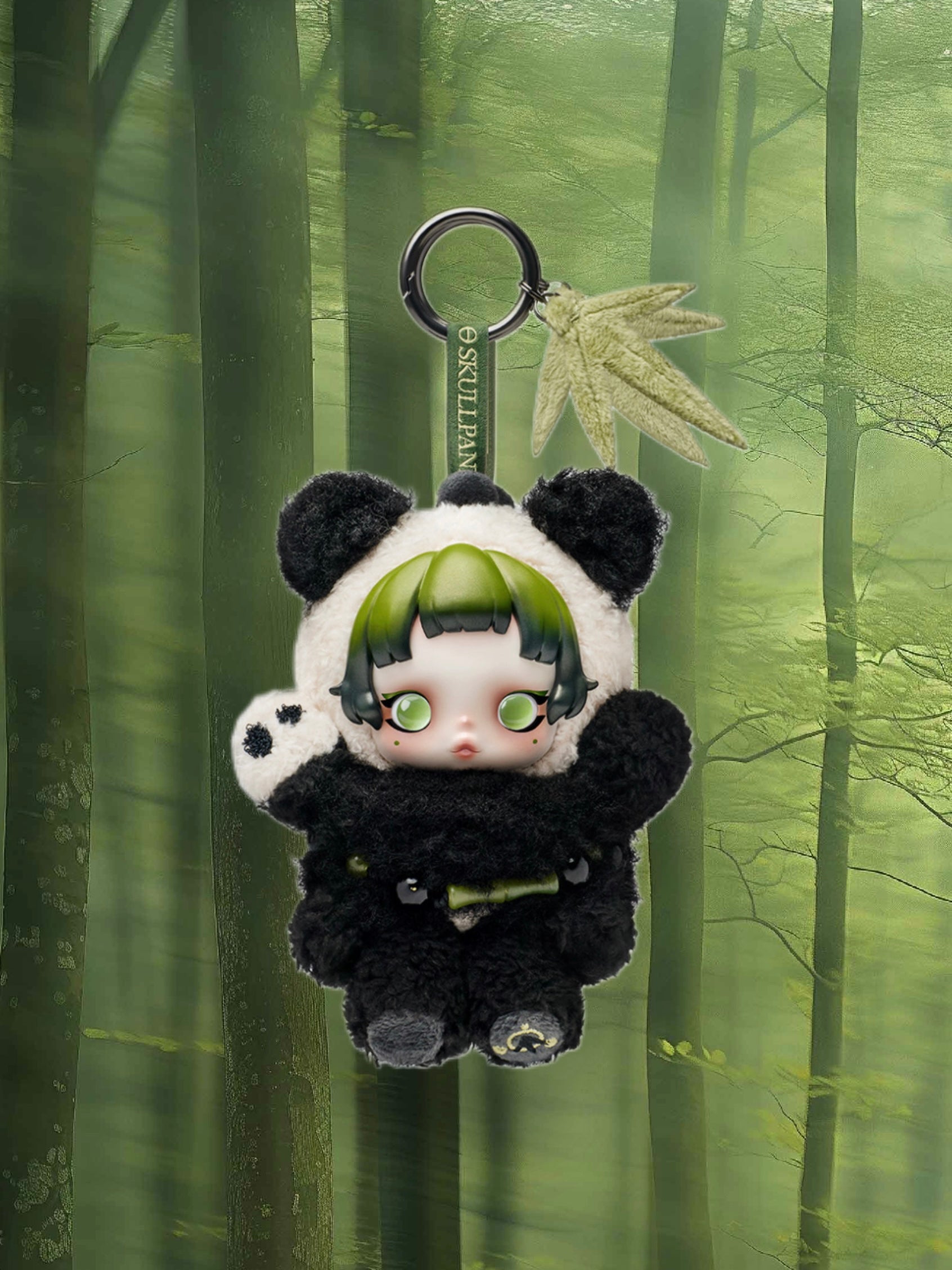 SKULLPANDA Lazy Panda Plush Doll Pendant Hanging Card